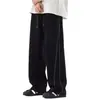 Pantalones de forro polar para hombre, pantalones casuales rectos de ajuste holgado de moda para otoño/invierno, elegantes pantalones deportivos de pierna ancha para hombres jóvenes