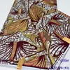 Novo tecido de cera estampado Ankara imitação algodão africano-indiano, tecido de cera para vestuário com pó dourado transfronteiriço atacado