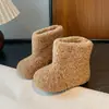 Botas peludas para bebé con forro polar Heattech Botas de nieve para niños 2025 Invierno Nuevo Estilo Coreano Ropa exterior para niñas Botas cálidas de algodón
