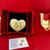 Bolo Shuibei Coração Dourado 520 Dia dos Namorados Bolo de Ouro Puro 999 520Mg Formato de Coração Ornamento Criativo Presente