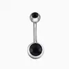 Joyas para Piercing de Ombligo de Aleación de Titanio F136 / Acero Inoxidable Transfronterizas En Stock Anillo para Ombligo de Doble Diamante En Stock Adorno para Ombligo