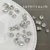 Acessórios de Arte de Unhas Brancos de Alta Qualidade com Strass de Verso Pontiagudo, Cristal K9 Coração Deslumbrante Ovo de Pomba Ângulo Reto Doce de Rocha Strass Transparentes