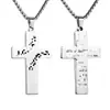 Amazon Moda de Venta Caliente Transfronteriza Acero Inoxidable Personalizable Grabable Colgante de Béisbol Cruz Colgante Joyería para Hombres