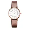 Reloj SHENGKE SHENGKE K8056 Esfera Doble Escala Simple Retro Movimiento de Cuarzo Resistente al Agua
