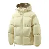 Chaqueta de algodón de invierno para hombre, nuevo estilo Hong Kong, corte holgado, talla grande, chaqueta acolchada con capucha de bloques de color para hombres jóvenes y de mediana edad, en stock