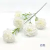 5 claveles artificiales, tallo único, flores artificiales, claveles, flores elegantes, decoración de sala de estar, arreglo floral, arte floral artificial