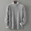 Suéter Cálido de Invierno de Lana 100% Pura de Siete Puntos Engrosado para Hombre de Cuello Semi Alto Tejido Versátil para Negocios Talla Grande