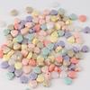Bolsa de material para acessórios de joias tecidas à mão DIY, contas soltas com furo reto em acrílico, cor de macaron