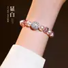 Nuevo Pulsera de Perlas Amatista con Cuentas Estilo Japonés Coreano para Mujer Lujo Ligero Nicho Exquisita Cadena de Mano Temperamento Sensación de Alta Calidad Accesorio para la Mano