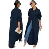 10077 Ropa Europea y Americana Otoño e Invierno Nueva Moda Casual Color Sólido Bata Chaqueta