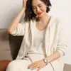 Cárdigan de punto con capucha y cremallera de cachemir para mujer, estilo otoño e invierno, color rojo, suéter abrigo que ilumina la piel, sudadera con capucha gruesa de lana holgada