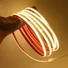 Em estoque fornecimento alta tensão 220V COB fita de luz suave autoadesiva sem área escura decoração de casa parede de fundo à prova d'água fita de luz LED