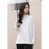 Camiseta Interior Blanca de Cuello Alto a Media Altura para Cubrir los Glúteos, Top de Longitud Media Estilo Occidental con Camiseta de Terciopelo Alemán de Manga Larga para Mujer en Otoño e Invierno