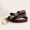 Nuevo Cinturón Retro Pequeño Hebilla de Pin Cinturón de Cuero para Mujer Cinturón Simple Combinable Cinturón para Mujer Sensación de Alta Gama Fábrica en stock