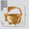 Cesto de Frutas de Bambu Dobrável Isolado Multifuncional Criativo Prato de Frutas Armazenamento Japonês Madeira de Bambu Decoração de Mesa de Jantar para Casa