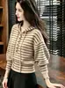 Suéter de punto con capucha a rayas para mujer, colección de otoño, elegante y versátil, efecto adelgazante, estilo jersey, corte casual y holgado