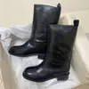 Botas de Moda Estilo Influencer Botas Vaqueras Occidentales para Mujer Botas de Media Caña de Cuero Suave Estilo Coreano Botas de Montura de Caña Recta con Tacón Bajo Retro