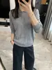 Cárdigan de punto vintage estilo coreano de manga larga con seda de morera y lana, diseño de cuello polo y bordado trenzado