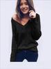 Suéter de Amazon con cuello en V grande, camiseta de manga larga, ropa de mujer, explosiones, de eBay, AliExpress, Europa y América.