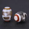 Ágata Natural Cuentas Dzi de Tres Ojos Negras y Blancas Diente de Tigre Cuentas Cilíndricas Collar Pulsera DIY Cuentas Espaciadoras Joyería Estilo Tíbet Accesorios Venta al por Mayor