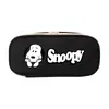 Estojo de Lápis Snoopy Preto e Branco Impressão de Nova Animação Envolvendo Homens e Mulheres Estudantes Lona Grande Capacidade Bolsa para Material Escolar