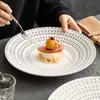 Plato Cerámico de Corazón de Melocotón con Flor Plato de Plato Vajilla de Hotel de Alta Gama Plato para Comida Occidental Plato de Cena Hermoso Plato para el Hogar Nuevo