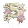 Nuevo Globo de Película de Aluminio de Pastel Mágico de Oso Set Número 32 pulgadas Garra de Oso Fiesta de Cumpleaños Infantil Accesorios para Fotos