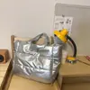 Bolsa de color liso, bolso de mano de gran capacidad, bolsa ligera de plumón para mujer, bolsa de equipaje, bolso cruzado, bolsa de tela de algodón