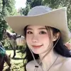 Sombrero de Protección Solar para Mujer, Sombrero de Sol para Exteriores, Sombrero para Senderismo y Montañismo, Sombrero de Vaquero Occidental de Secado Rápido para Hombre con Circunferencia de Cabeza Grande, Sombrero de Pescador
