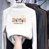Camiseta de manga larga de forro polar para niño, nuevo estilo otoño e invierno 2026, camiseta interior de cuello redondo para niños con estampado de dibujos animados, camiseta interior para niño
