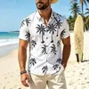 Camisa de manga corta transfronteriza, camisa hawaiana de playa para hombre con estampado casual europeo y americano para verano