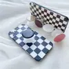 Soporte de Agarre para Teléfono de Silicona Transparente con Logo, Tipo Adhesivo Plegable, Color Sólido Simple Macaron, Soporte de Regalo para Ver Películas