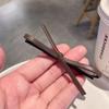 Clip de Pico de Pato con Lazo de Cuero Marrón Sense de Alta Calidad, Pinza para el Cabello Simple que Combina con Todo, Clip Lateral, Clip para Flequillo, Horquilla, Accesorios para el Cabello