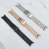 Adecuado para Samsung Watch Galaxy Watch6 Correa de reloj watt4/5 Correa de acero inoxidable de tres eslabones
