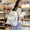 Mochila Novo Estudante do Ensino Fundamental Bolsa Escolar Mochila Graffiti com Letra Personalizada Grande Capacidade Mochila de Casal Bolsa de Viagem