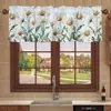 Cortinas de Ventana, Cortinas de Puerta, Cortinas de Café, Cortinas a Prueba de Polvo para Gabinete de Fregadero de Cocina con Diseño de Margarita Silvestre de País de Amazon Transfronterizo