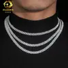 Cadena Cubana Estilo Europeo y Americano 6mm Fila Única Cobre Incrustado Diamante Moissanita Forma de Diamante Collar para Hombre Accesorio de Marca de Moda Venta Caliente Transfronteriza