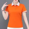 Camiseta de Manga Curta para Trabalho Feminina, Novo Estilo Verão 2026, Polo Uniforme Estiloso e Rejuvenescedor para Figuras Petites, Top Casual