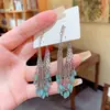 Pendientes Largos con Borlas Atmosféricos Retro Estilo Étnico Bohemio Pendientes Populares con Aguja de Plata Pendientes Elegantes de Gama Alta