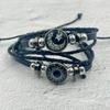 Pulsera tejida de acero inoxidable con gema temporal para amantes del sol y la luna, ecológica, transfronteriza, para parejas, Día de San Valentín