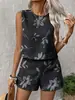 Amazon 2026 Verano Europeo y Americano Comercio Exterior Transfronterizo Nuevo Estilo Simple Moda Casual Conjunto de Chaleco y Shorts Color Sólido Sin Mangas