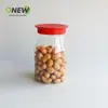 Frasco redondo de plástico para animais de estimação de 360ml, pote de plástico, frasco selado, pote de qualidade alimentar, embalagem para frutos do mar, frutas secas, pote para chá de flor rosa