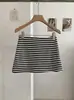 Falda a Rayas de Cintura Alta Ajustada a la Cadera para Mujer Kekezoon, Estilo Chica Picante de Verano, Falda Corta Deportiva de Línea A Anti-Exposición 8211