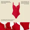 Traje de baño de una pieza Zeriluna con escote en V profundo y hebilla metálica, suave y sedoso, agradable para la piel, transpirable, push-up, traje de baño de moda
