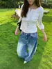 Yuyi 2026 Chegada Nova Outono Casual do Dia a Dia Versátil Calça Jeans Azul Denim Longa para o Trabalho LQ1554
