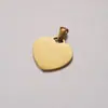 Accesorios de acero inoxidable con acabado espejo para comercio exterior, colgante de corazón, forma de corazón para manualidades con cierre, se puede grabar con láser, colgante de acero de titanio