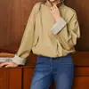 Gabardina corta de dos piezas de otoño para mujer, estilo coreano, con cuello de solapa, corte holgado, cordón, adecuada para figuras menudas, con puños a rayas