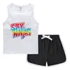 Conjunto de Colete e Shorts de Verão 2026 Estilo Coreano Casual para Crianças, Camiseta Regata Sem Mangas Absorvente de Suor em Cores Doces para Bebês e Crianças