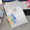 Bolsa de Armazenamento Vertical com 13 Compartimentos, Porta-Provas Multicamadas, Bolsa Sanfonada, Bolsa Transparente de Alto Valor com Desenho Pacha Dog