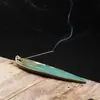 Queimador de incenso de cerâmica criativo suporte para incenso suporte para incenso queimador de incenso de sândalo queimador de incenso para casa queimador de incenso de barco de uma folha